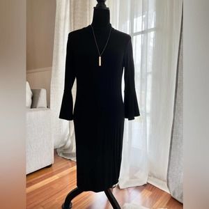 Michael Stars Anthropologie Black Shift Long Sleeve Flare sleeve Dress